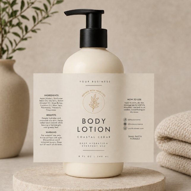 Neutral Body Lotion Logo 8oz Bottle Label (Creator Uploaded)
