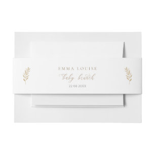 Neutral Boho Baby Brunch Belly Band Invitation Belly Band