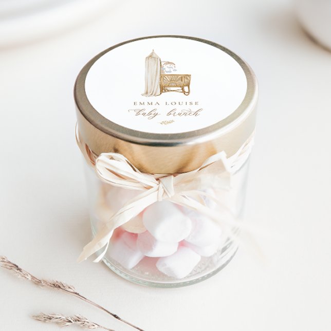 Neutral Boho Baby Brunch  Classic Round Sticker (Creator Uploaded)