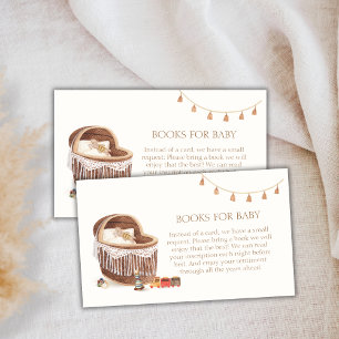 Neutral Boho Bassinet Toy Books For Baby Shower Enclosure Card