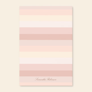 Neutral Boho Beige Stripes Planner With Lines Post-it Notes