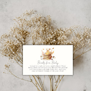 Neutral Boho Book Mouse Books For Baby Shower Enclosure Card