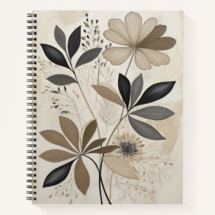 Neutral Boho Botanical Art Minimalist Earth Tone Notebook