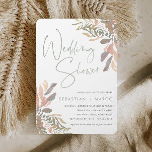 Neutral Boho Botanical Couples Wedding Shower Invitation
