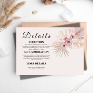 Neutral Boho Botanical Wedding Enclosure Card
