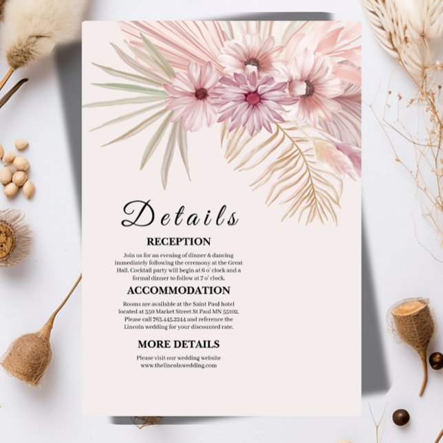 Neutral Boho Botanical Wedding Enclosure Card (Creator Uploaded)