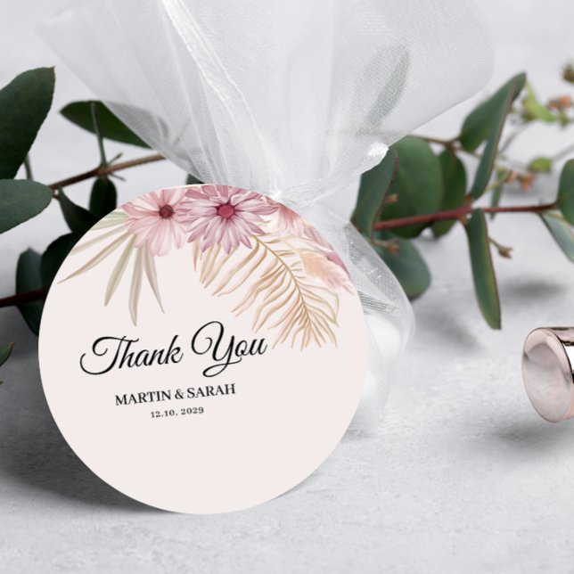 Neutral Boho Botanical Wedding  Favour Tags (Creator Uploaded)