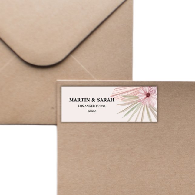 Neutral Boho Botanical Wedding Return Address  (Creator Uploaded)