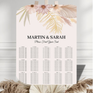 Neutral Boho Botanical Wedding Seating Chart