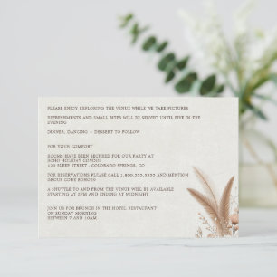 Neutral Boho Floral with Details Wedding Enclosure Card