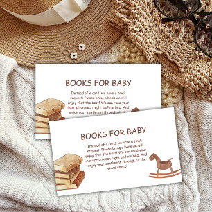 Neutral Boho New Chapter Books For Baby Shower Enclosure Card
