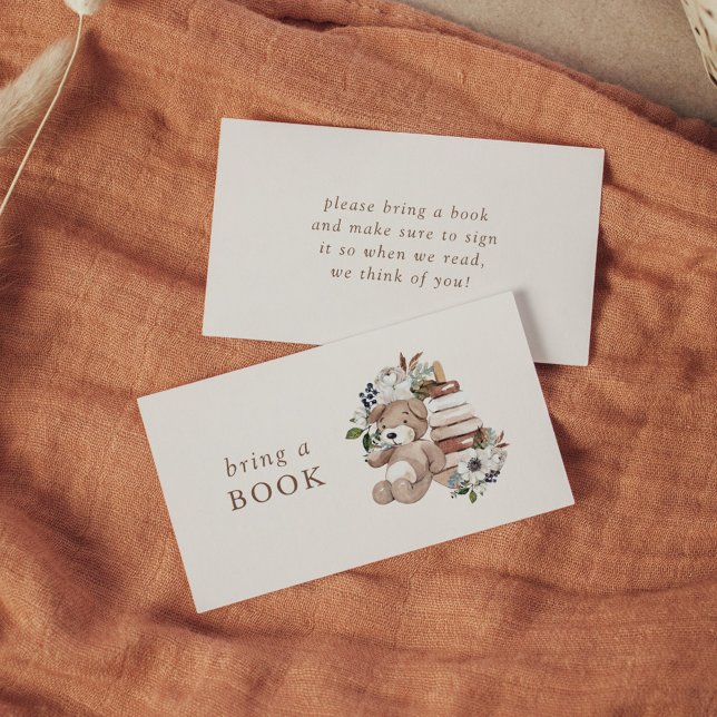 Neutral Boho Nursery Baby Shower Bring a Book Enclosure Card (Creator Uploaded)