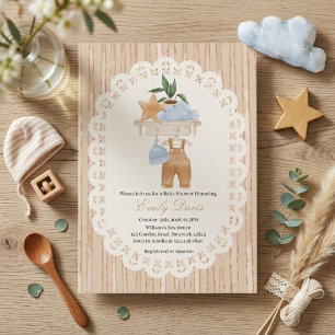 Neutral Boho Nursery Baby Shower Invitation