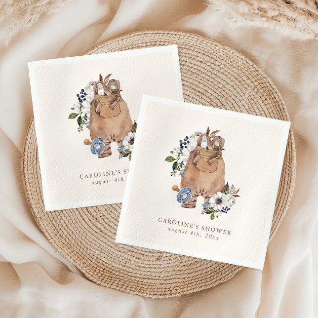 Neutral Boho Nursery Baby Shower Napkin (Creator Uploaded)