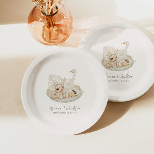 Neutral Boho Nursery Baby Shower Paper Plate