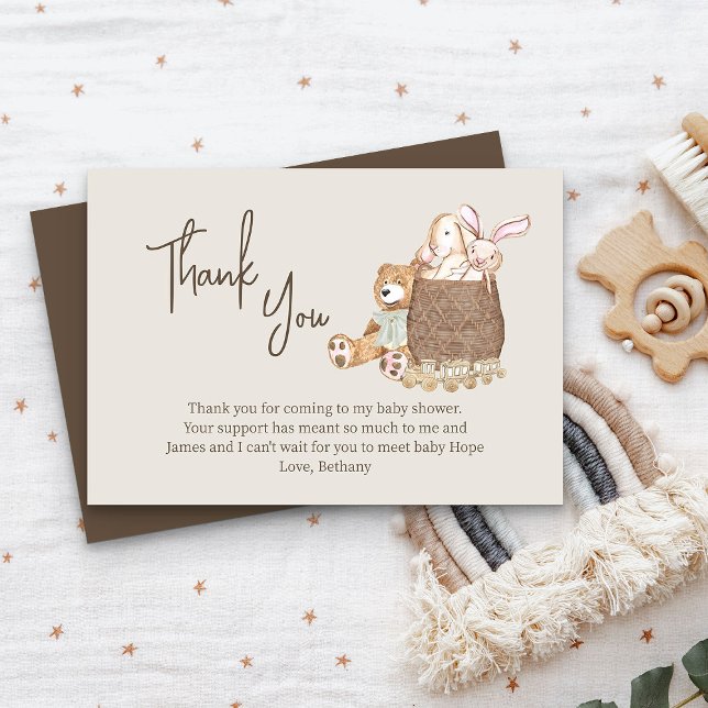 Neutral Boho Nursery Baby Shower Thank You Card (Cute thank you cards from my Boho Nursery baby shower Collection)