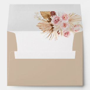 Neutral  Boho Pampas Grass Giraffe Baby Shower  Envelope