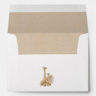 Neutral Boho Pampas Grass Giraffe Baby Shower Envelope