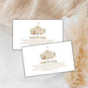 Neutral Boho Safari Circus Books For Baby Shower Enclosure Card