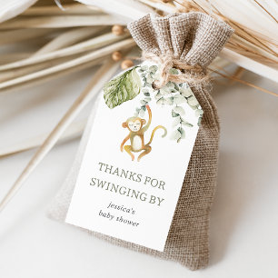 Neutral Boho Safari Monkey Baby Shower Favour Tags