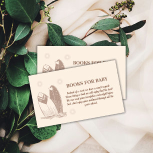 Neutral Boho Surfboard Books For Baby Shower Enclosure Card