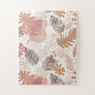 Neutral Boho Tropical Foliage Jigsaw Puzzle
