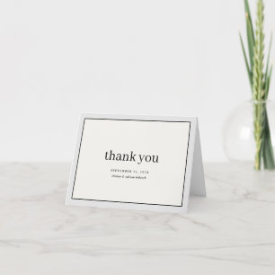 Neutral Border Simple Wedding Thank You Card