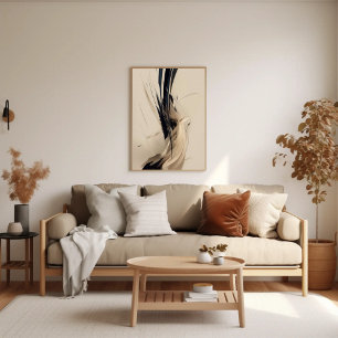 Neutral Botanical Abstract Minimalist Nature Poster