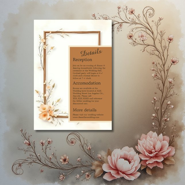 Neutral Botanical Accent Wedding  Enclosure Card (Creator Uploaded)