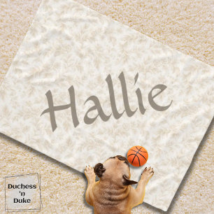 Neutral Botanical Flower Print Design Pet Fleece Blanket