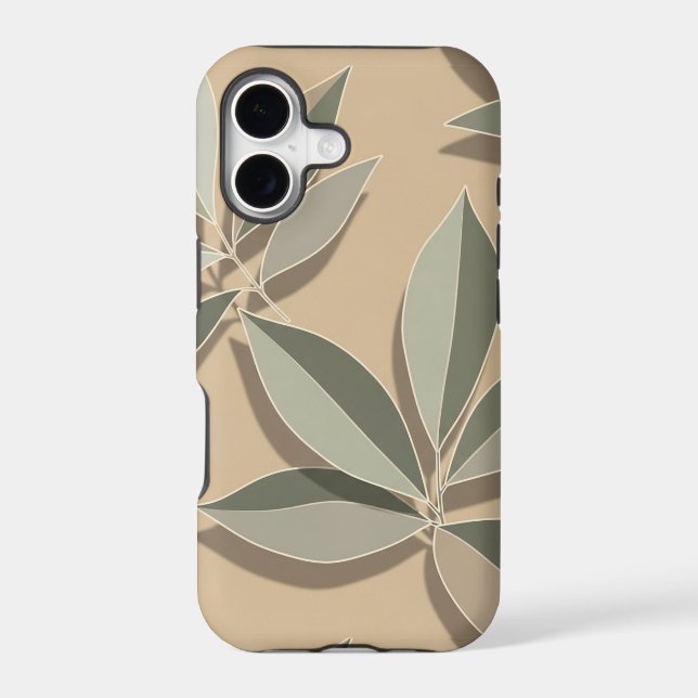 Neutral Botanical Leaves Seamless Phone Case (Back)