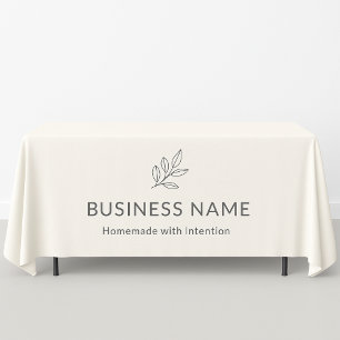 Neutral Botanical Logo Display Minimalist Tablecloth