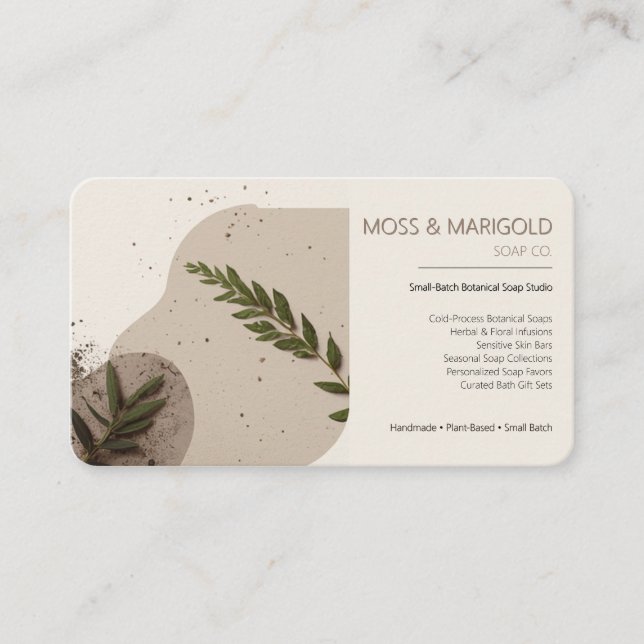 Neutral Botanical Soap Maker Business Card (Front)
