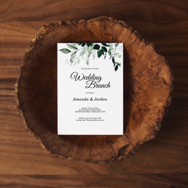 Neutral Botanical Wedding Brunch Invitation (Creator Uploaded)