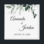 Neutral Botanical Wedding Magnet<br><div class="desc">This Neutral Botanical wedding magnet provides a simple, rustic plant palate to coordinate with any traditional wedding theme. The minimal greenery, with dark and grey shades of elegant green eucalyptus leaves and plant foliage, alongside the classy casual calligraphy, open up a minimalist nature vibe to a classic, formal marriage celebration....</div>