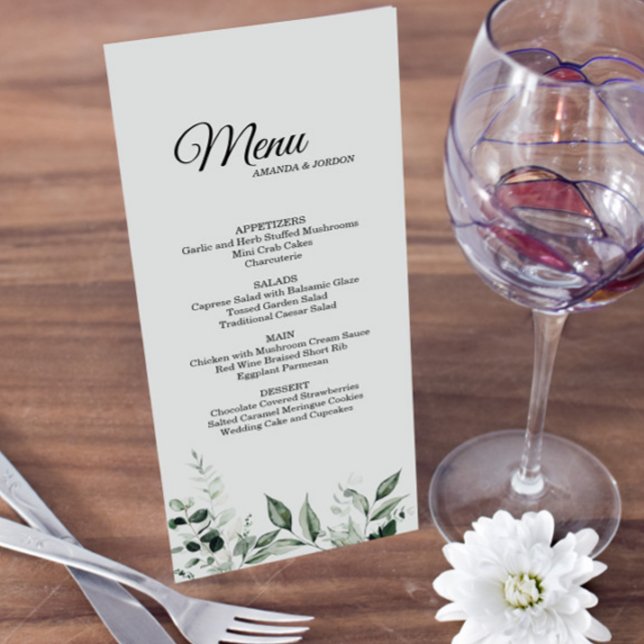 Neutral Botanical Wedding Menu (Creator Uploaded)