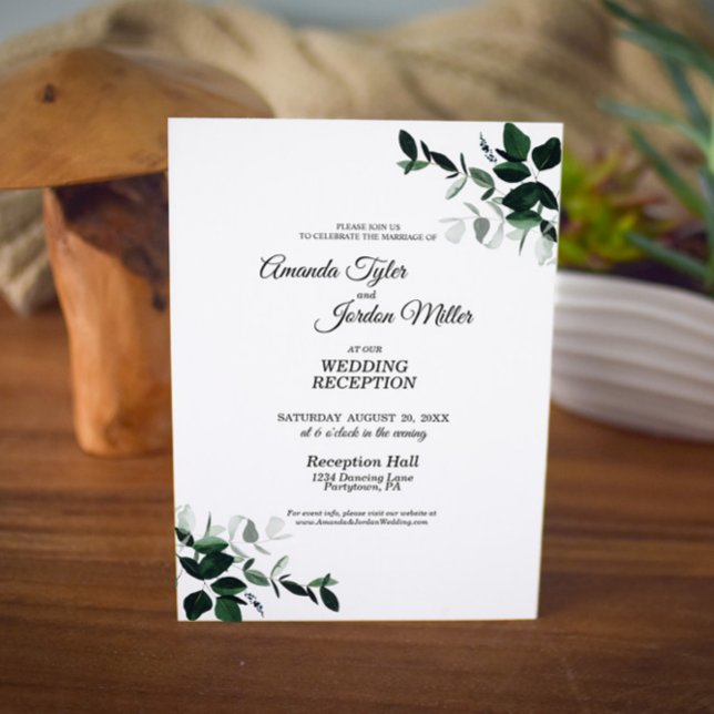 Neutral Botanical Wedding Reception Invitation (Creator Uploaded)