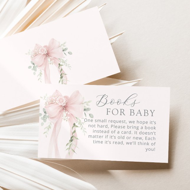 Neutral Bow Greenery Books for baby Enclosure Card (Creator Uploaded)