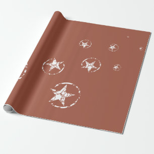 Neutral Brick Jagged Circle Stars Wrapping Paper