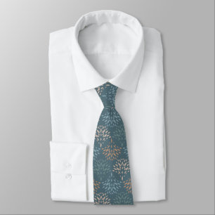 Neutral Brown Blue Green Cute Simple Pattern Tie
