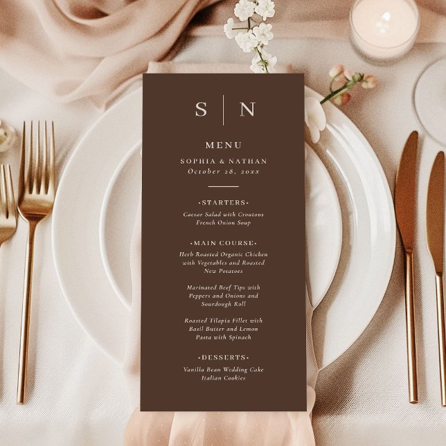 Neutral Brown | Minimal and Chic Wedding Menu (Creator Uploaded)