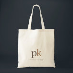Neutral Brown Simple Minimalist Monogram Tote Bag<br><div class="desc">Neutral Brown Simple Minimalist Monogram Tote Bag</div>