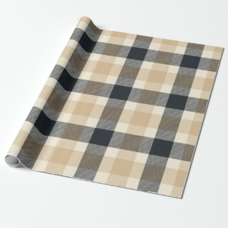 Neutral Brown Tartan Plaid Pattern Wrapping Paper
