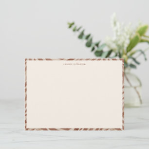 Neutral Brown Tiger Animal Print Personalised Name Card
