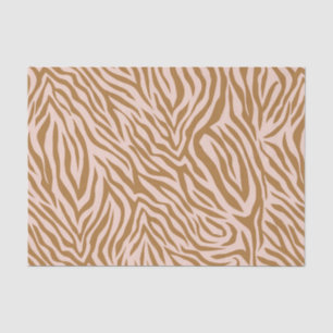 Neutral Brown Zebra Animal Stripe Decoupage Tissue Paper