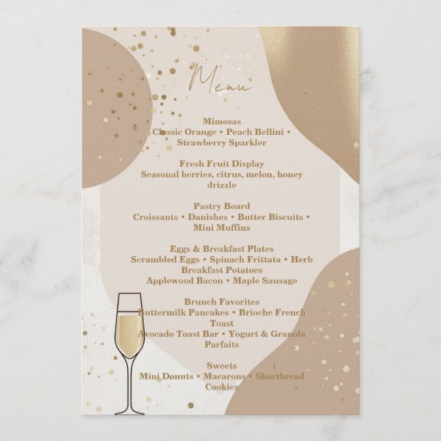Neutral Brunch Menu Card – Minimalist Beige (Front)