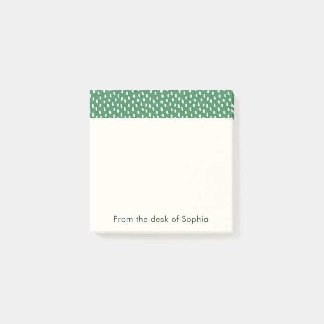 Neutral Brush Strokes Washi Tape Minimalist Green Post-it Notes (Front)
