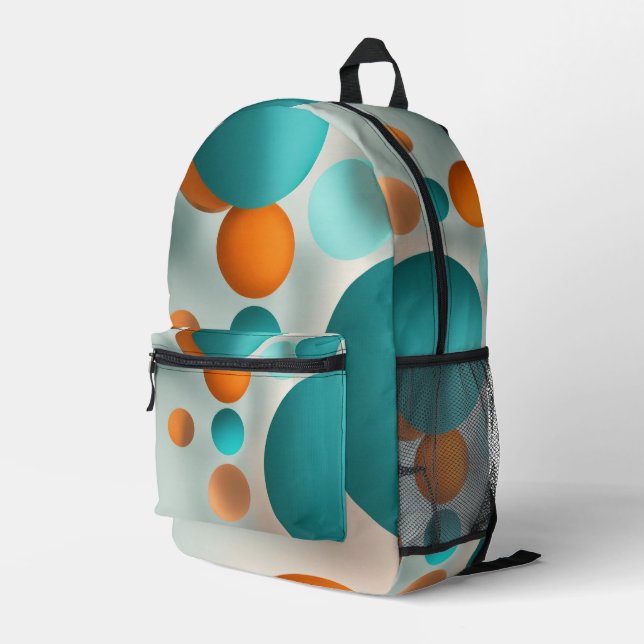 Neutral Bubble Printed Backpack (Back Corner Right)