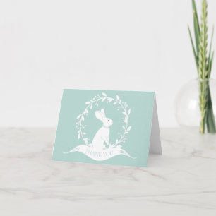Neutral Bunny  Baby Shower Thank You Note Card