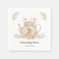 Neutral Bunny & Floral Teapot Baby Shower
